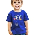 thumbnail image 2 of Olive Loves Apple 3rd Birthday Rocket Astronaut Themed T-Shirts with Moon Balloon and Planets for Boys and Girls Vintage Royal Shirt 3T, 2 of 5