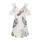 thumbnail image 4 of Vestido de hombro descubierto de encaje con cuello en V de manga corta con estampado de espalda para adelgazar informal para mujer Fridja qw6183, 4 of 5
