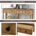 thumbnail image 4 of Console Table Entryway Table with Storage Drawers and Bottom Shelf for Living Room, Wood Console Table with Open Storage, Old Pine, 4 of 9