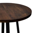 thumbnail image 3 of Table à Manger Ronde en Bois Massif Vieilli 42 Pouces - Acajou/noir, 3 of 6