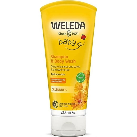 Weleda Baby Calendula Body Wash and Shampoo, (200ml)