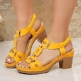 thumbnail image 2 of DAFEI Women's Sandals Chunky High Heels OpenToe Block Dress Bridal Party Wedding Shoes, 2 of 7