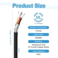 thumbnail image 2 of 1Pcs Cable Blindado UL2464 22AWG 7.6m (25 Ft) 300V Cable Eléctrico CNC de 4 Conductores con Doble Capa de Blindaje, 2 of 5