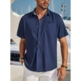 thumbnail image 5 of COOFANDY Mens Shirt Vacation Casual Button Down Beach Linen, 5 of 10