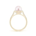 thumbnail image 2 of ANGARA Japanese Akoya Cultured Pearl Diamond Halo Ring in 14K Yellow Gold for Women | June Birthstone, Birthday, Anniversary, Jewelry Gift for Women | Pearl Ring, 2 of 9