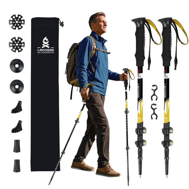 Bastones de trekking Croosseoutdoors ajustables de aluminio 58-135 cm