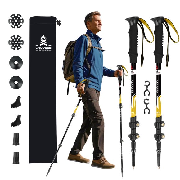 Bastones de trekking Croosseoutdoors ajustables de aluminio 58-135 cm