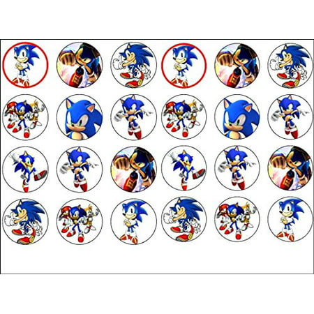 24 Sonic the Hedgehog Edible Frosting Image Cupcake Toppers