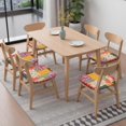 thumbnail image 6 of Pioneer Flower Seat Covers for Dining Room Chairs Set Of 6,Stretch Printed Washable Chair Seat Cover with Elastic Ties and Button,Removable Waterproof Couch Cushion Covers, 6 of 6