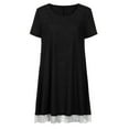 thumbnail image 4 of cfhntfmh Summer Dresses for Women Lounge Short Sleeve T-Shirt Dress Lace Trim Plus Size Comfy Vacation Dresses with Pockets, 4 of 6