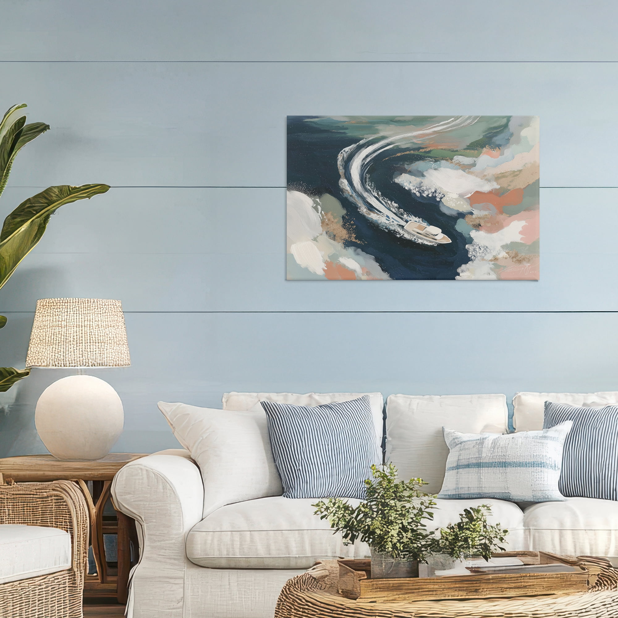 Stupell Industries Boat Wake From Above Canvas Wall Art, design by Chromatic Storm Studio