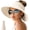 Beige, variant on Sun Hats for Women Wide Brim Roll-Up Beach Ponytail Hat Packable Foldable Travel Straw Visor
