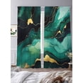 thumbnail image 3 of Aqua Green Gold Marble Sheer Curtains 84 Inches Long 2 Panels Bronzing Watercolor Modern Abstract Art Light Filtering Semi Sheer Window Curtains Drapes for Bedroom Living Room 52"x84", 3 of 7