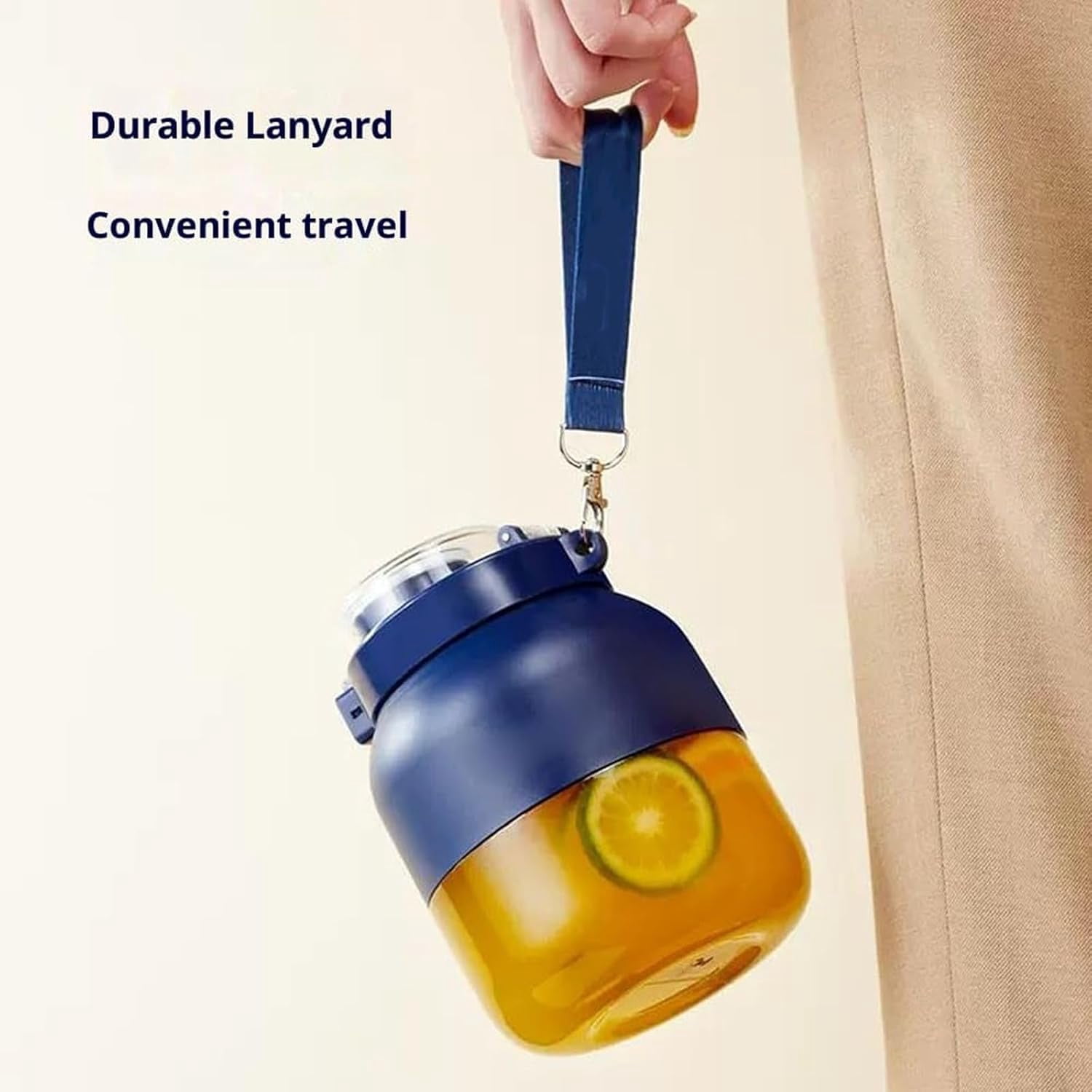 2025 New USB(Type-C) Rechargeable Hand Blender—Directly Squeezed, Wireless Portable Electric Blender, No Filter Required, One Cup with Double Lid, for Home, Office (Blue-1Pc)