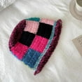 thumbnail image 6 of SikaFu Women's Plaid Knitted Bucket Hats Winter Warm Knit Fisherman Hat Outdoor Windproof Cold Hat Ladies Panama Bob Unisex Caps Gorros, 6 of 6