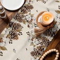 thumbnail image 3 of Grey Rabbits Table Runner - 120 Inch Long Pine Cones Brown Plants Rustic Leaves Vintage Cotton and Linen Blended Dress Scarves Farmhouse Table Runner for Kitchen Dining, Coffee Table, 13" x 120", 3 of 8
