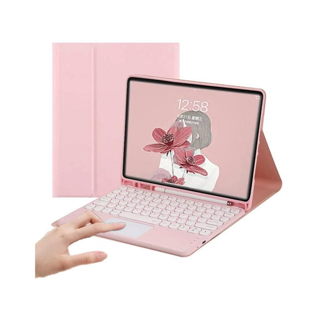 Keyboard Case for iPad Mini 5 4 3 2 1 - Touchpad Detachable Keyboard with Pencil Holder - Slim Leather Folio Smart Cover for iPad Mini 5th 2019 - iPad Mini 4 - Mini 3 - Mini 2 & 1