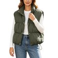 thumbnail image 3 of Taqqpue Women Puffer Vest Lightweight Stand Collar Sleeveless Winter Warm Zip Up Padded Outerwear Jackets with Pockets S-XXXL Under 10, 3 of 10