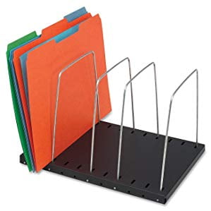 STEELMASTER Adjustable 4-Pocket Wire Organizer, 9.65L x 8.07W x .71H Inches, Black (264404)