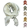 thumbnail image 3 of ZQUUVOU Women's Cotton Linen Lace Scarf Silk Scarf Versatile Neckerchief Head Scarf Bag with Decorative Scarf Yellow, 3 of 3
