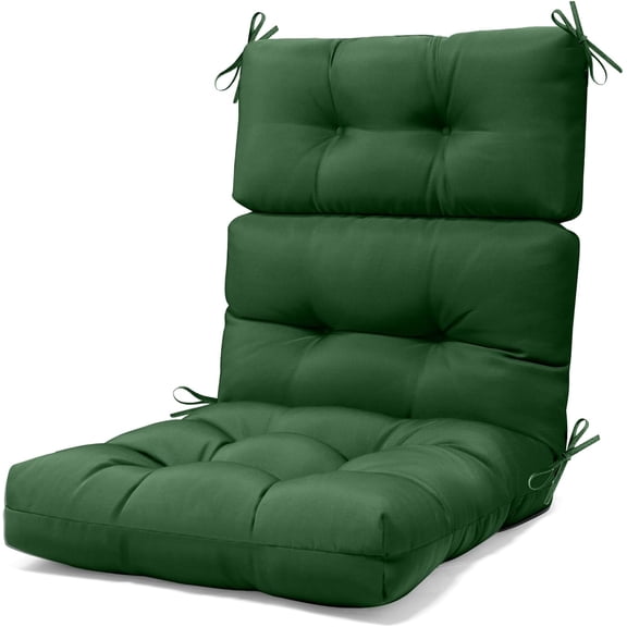 All Weather Outdoor High Back Rocking Chair Cushion with Ties, Waterproof Extra Large Outdoor Rocking Chair Cushions Replacement for Patio Furniture, Thickened Seat Cushion Chairs Pad, Green