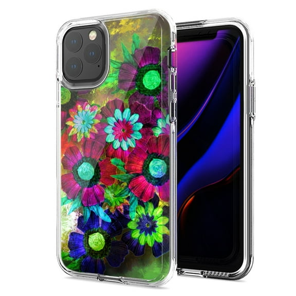 MUNDAZE For Apple iPhone 11 Pro Max Colorful Daisies Design Double Layer Phone Case