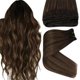 thumbnail image 1 of Sunny Weft Extensiones de cabello Cabello humano real Balayage Coser en extensiones Marrón oscuro Mezcla Marrón medio Cabello largo Coser en Extensiones de cabello Ombre Balayage 22 pulgadas 100G, 1 of 1