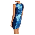 thumbnail image 2 of AQUA Womens Blue Sequined Sleeveless V Neck Mini Party Body Con Dress XS, 2 of 2