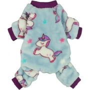 Fitwarm Unicorn Pet Clothes for Dog Pajamas Puppy Coat Cat Pet PJS Doggie Onesie Jumpsuit Soft Velvet Purple XS