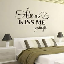 Ke1Clo Wall Sticker Decal Always Kiss Me Goodnight Quote Removable Vinyl Art for Bedroom Living Room Home Decor Mural