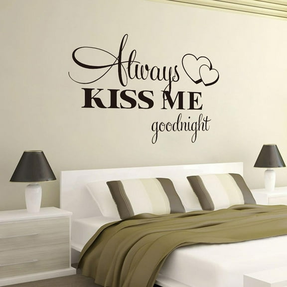 Always Kiss Me Goodnight Home Decor Wall Sticker Decal Bedroom Vinyl Art Mural