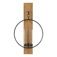 thumbnail image 3 of Kate and Laurel Maxfield Wall Sconce Candle Holder, 23-3/4"H x 13"W x 5-1/2"D, Rustic Brown, 3 of 11