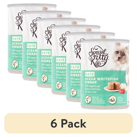 (6 pack) Special Kitty Ocean Whitefish Dinner Pate Wet Cat Food, 13 oz can