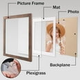 thumbnail image 3 of Behome 2 Pack 8 x 10 Picture Frame, Display Pictures 5x7 with Mat or 8x10 Without Mat, Photo Frame for Wall Mounting or Tabletop Display, Brown, 3 of 7