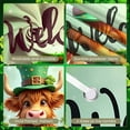 thumbnail image 4 of Green Theme Welcome Banner Gold Heart Pattern Gnome Backdrop Sunflower Design Clover Sunflower Background for Home Decoration Spring Celebration Welcome Event, 4 of 9
