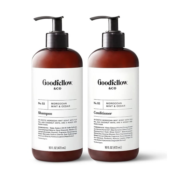 Goodfellow & Co - No. 03 Champú y acondicionador de menta y cedro marroquí 16 fl oz cada uno - Juego de 2