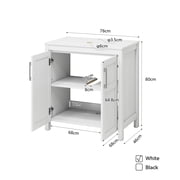 ELECWISH 30 Inches Traditional Bathroom Vanity in White Finish, Single Bathroom Vanity with Top and 2-Door Cabinet