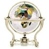 4 Gemstone Globe with Gold Colored Commander Table Stand - Opal Color