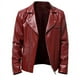 thumbnail image 1 of Ropa de cuero para hombre de otoño e invierno, chaqueta de cuero sintético con solapa y cable para motocicleta, estilo europeo y americano, 1 of 5