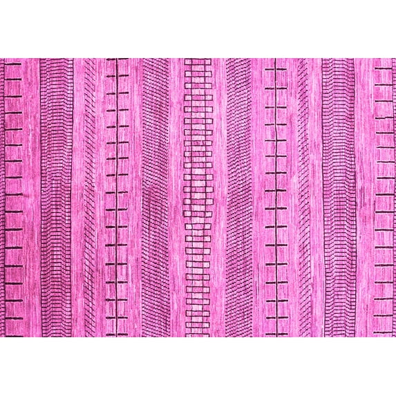 Ahgly Company Indoor Rectangle Abstract Pink Contemporary Area Rugs, 2' x 4'