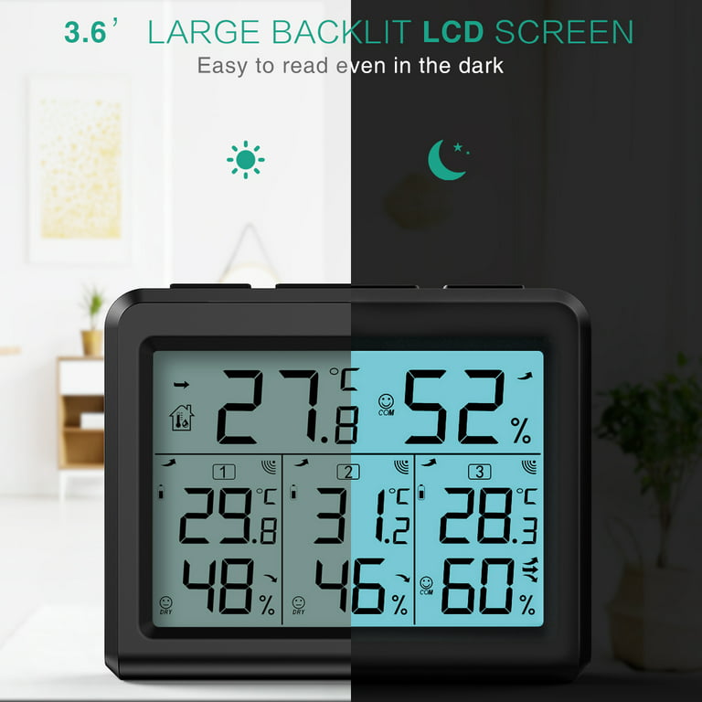 Wireless Thermometer LCD Display Indoor Outdoor Sensor Temperature Sensor  Indoor Digital Hygrometer Thermometer