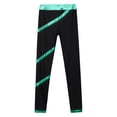 thumbnail image 3 of Fldy Girls Spiral Figure Ice Skating Pants Leggings Shiny Metallic Gymnastics Ballet Dance Pants Blue Green 14, 3 of 5