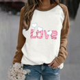 thumbnail image 5 of Gibobby Sudadera Mujer Moda Mujer Día de San Valentín Divertido Estampado Mangas raglán Cuello redondo Sin sombrero Casual Sudadera con capucha Top 3 (Marrón, XXL), 5 of 5