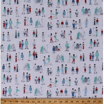 Cotton Hospitals Doctors Nurses Healthcare Workers Frontline Heroes White Cotton Print by the Yard (SRK-20336-1)