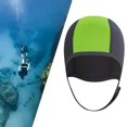thumbnail image 3 of Langgg 3mm Neoprene Scuba Diving Hat Protection Ear for Rafting Underwater Unisex green, 3 of 9