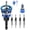 Blue, variant on Two-Flute Counterbore with Depth Stop, Adjustable Tapered Wood Drill Bit with No-Mar Rubber Stop for Precise Countersinking, 1/4-Inch Hex Shank for Woodworking, Cabinetry & DIY (Red)