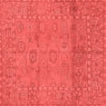thumbnail image 1 of Ahgly Company Machine Washable Indoor Square Abstract Red Modern Area Rugs, 4' Square, 1 of 4