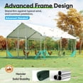 thumbnail image 6 of Quictent Large Metal Chicken Coop Run for 20+ Poultry with Galvanized Hardware Cloth and Waterproof Roof Cover, Outdoor Walk-in Cage Peak Hen House for Yard Farm, 12x9x6.6FT, 6 of 9