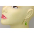 thumbnail image 2 of 14k Gold Filled Green Simulated Peridot Earrings Long Teardrops Faceted Simple Lightweight Drops Designed for Adult Women, 2 of 4