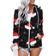thumbnail image 2 of Moda Mujer Casual Navidad Impreso Manga larga Cordón Sudadera con capucha Tops Blusa Pompotops  gfhjh13387, 2 of 8
